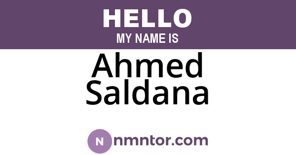 Ahmed Saldana