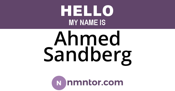 Ahmed Sandberg