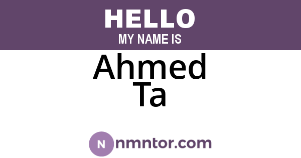 Ahmed Ta