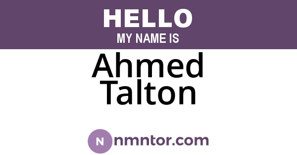 Ahmed Talton