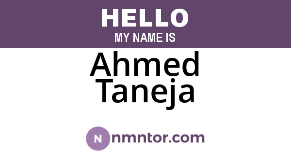 Ahmed Taneja