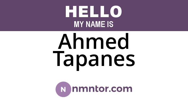 Ahmed Tapanes