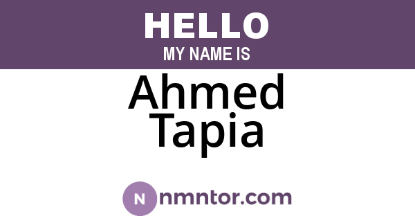 Ahmed Tapia