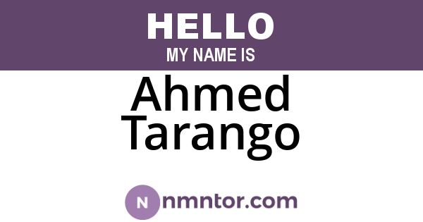 Ahmed Tarango