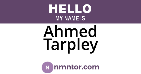 Ahmed Tarpley