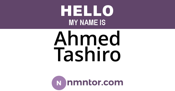 Ahmed Tashiro
