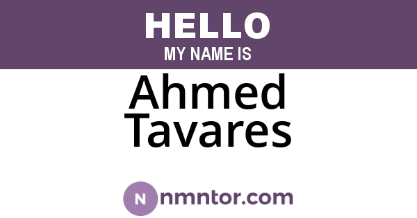 Ahmed Tavares