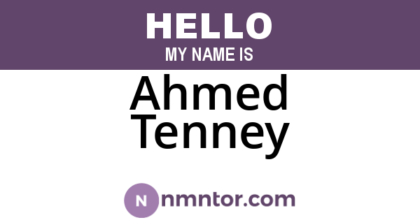 Ahmed Tenney