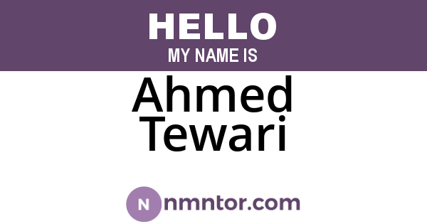 Ahmed Tewari