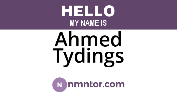 Ahmed Tydings