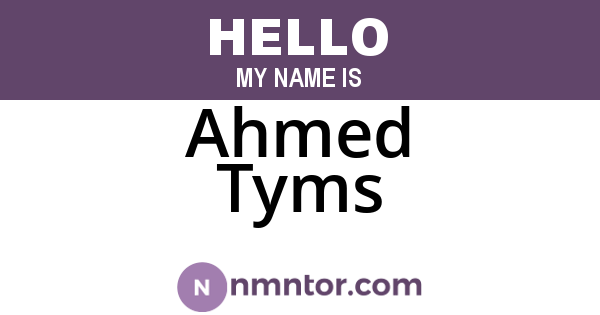 Ahmed Tyms