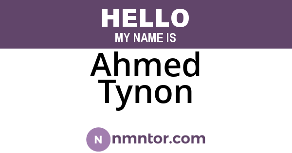 Ahmed Tynon