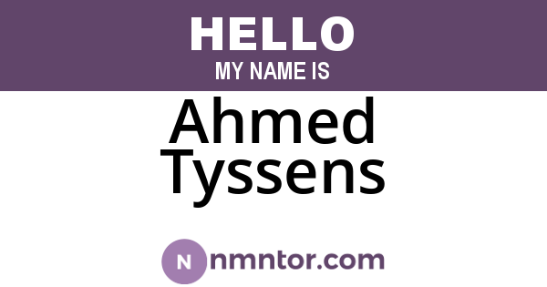 Ahmed Tyssens