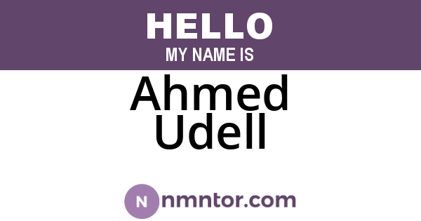 Ahmed Udell