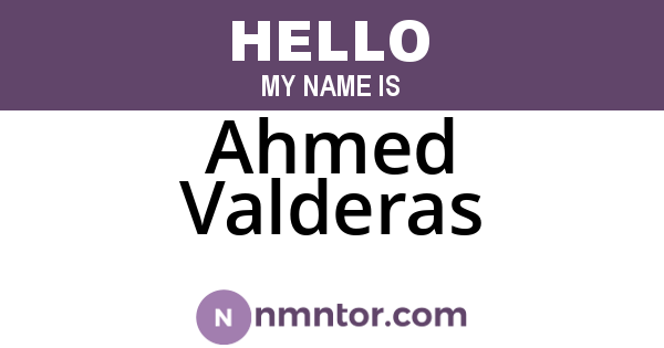 Ahmed Valderas