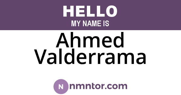 Ahmed Valderrama