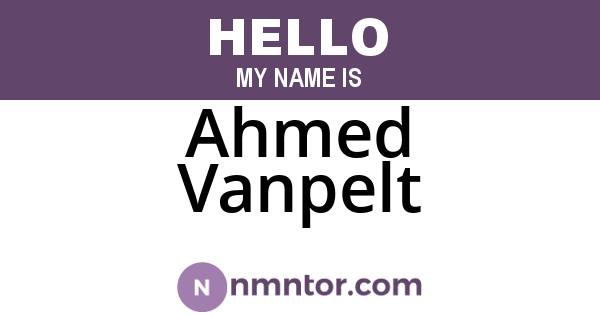Ahmed Vanpelt