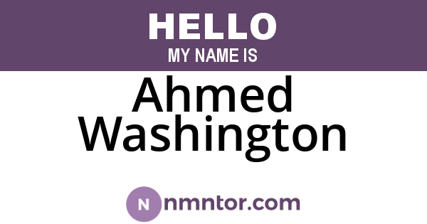 Ahmed Washington