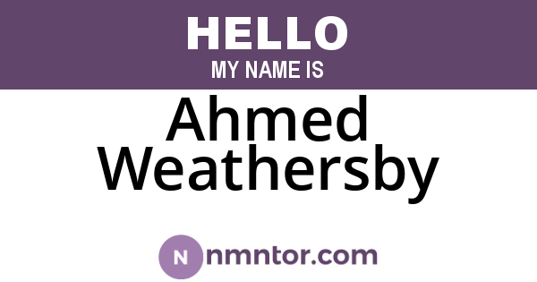 Ahmed Weathersby