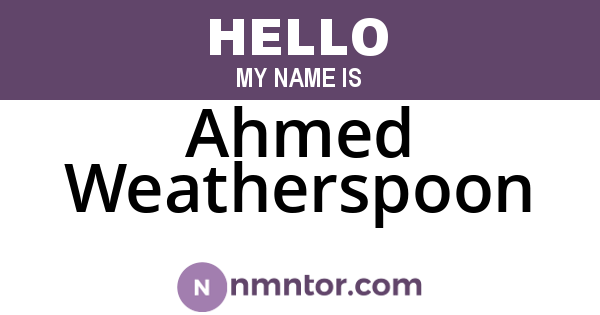 Ahmed Weatherspoon