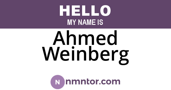 Ahmed Weinberg