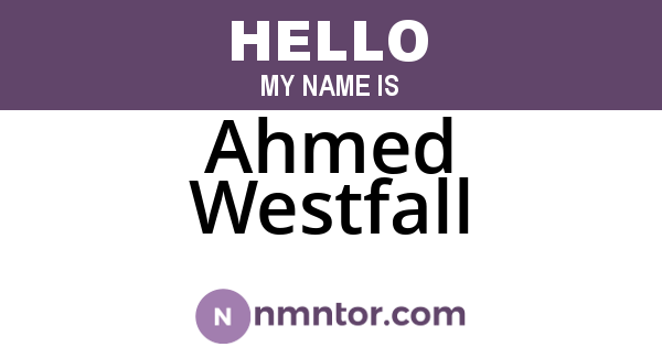 Ahmed Westfall