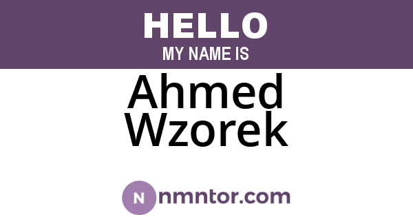Ahmed Wzorek