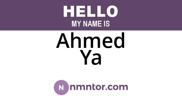 Ahmed Ya