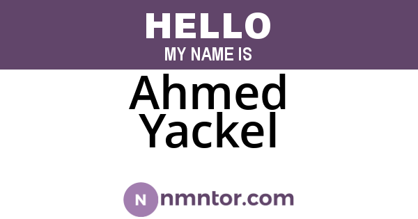 Ahmed Yackel
