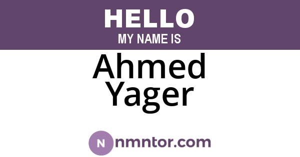 Ahmed Yager