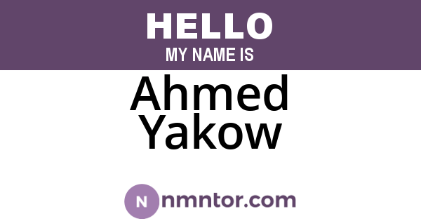Ahmed Yakow