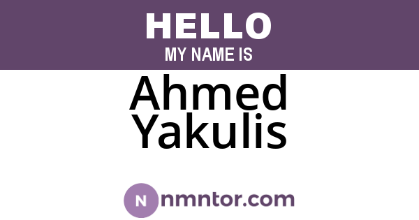 Ahmed Yakulis