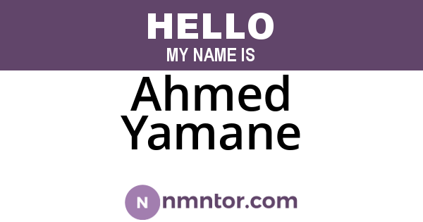 Ahmed Yamane