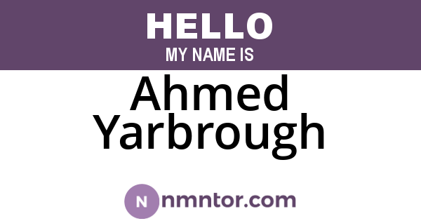 Ahmed Yarbrough