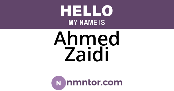 Ahmed Zaidi