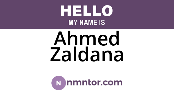 Ahmed Zaldana