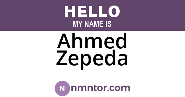 Ahmed Zepeda