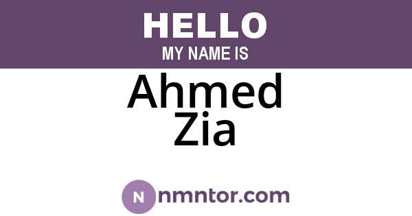 Ahmed Zia