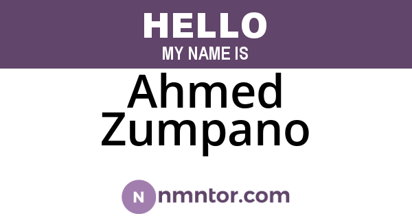 Ahmed Zumpano