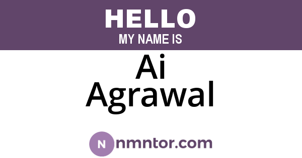 Ai Agrawal