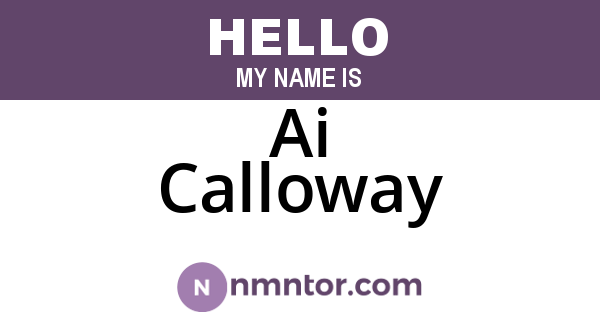 Ai Calloway