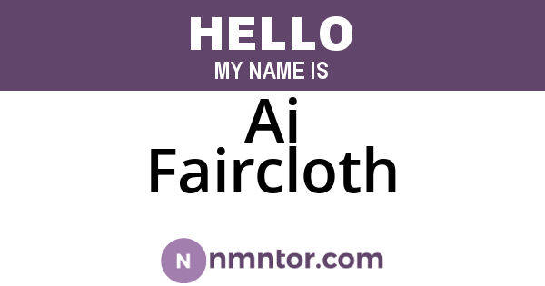 Ai Faircloth
