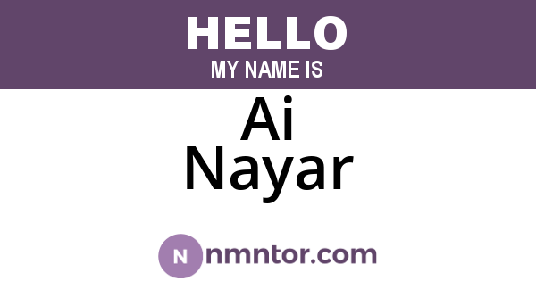 Ai Nayar