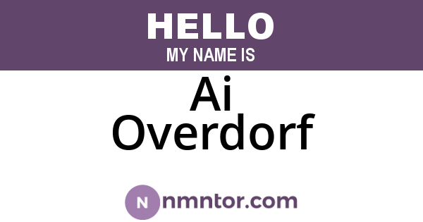 Ai Overdorf
