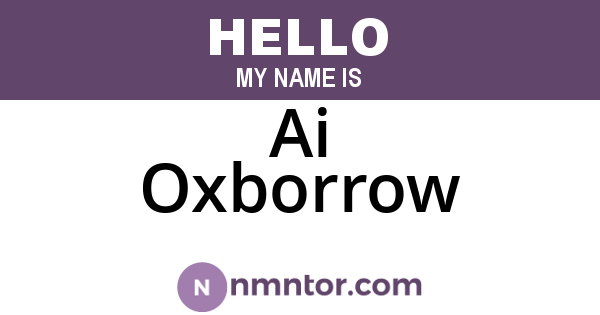 Ai Oxborrow