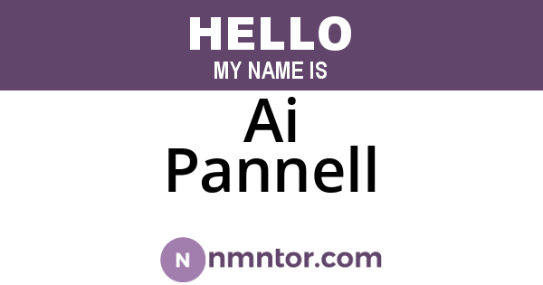 Ai Pannell