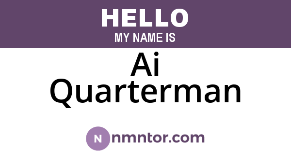 Ai Quarterman