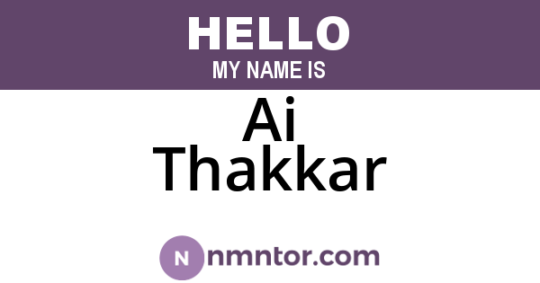 Ai Thakkar