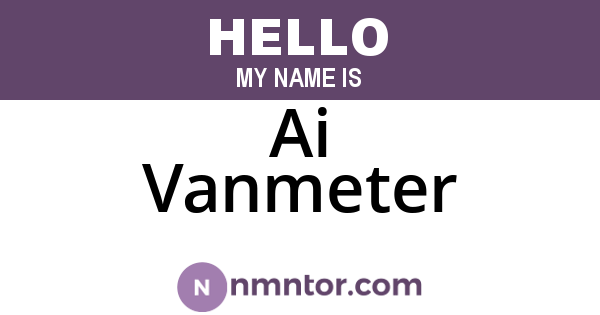 Ai Vanmeter