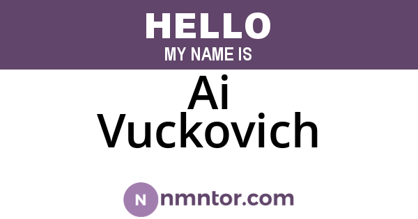 Ai Vuckovich